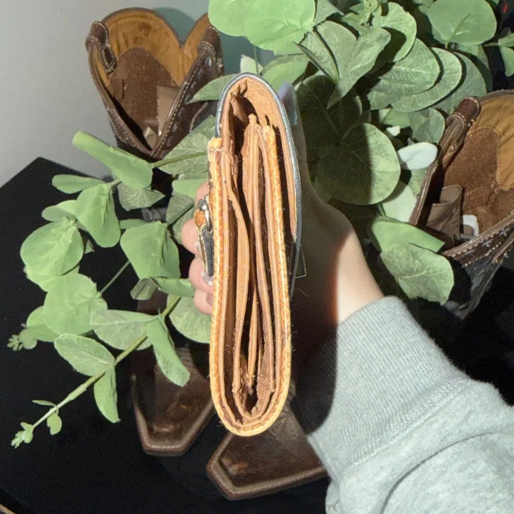 Brown Snakeskin-Pattern Wallet